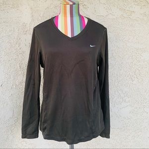 Nike FIT Dry Long Sleeve Brown Tee 0098